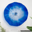 12" Murano Style Glass Wall Art - Deep Blue & White Rippling Decor Plate - BeyPan