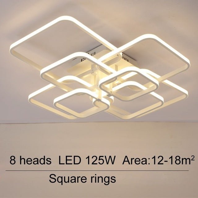 Modern Geometric Led Flush Mount Dimmable Chandelier