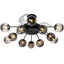 Black Smoke Glass 12-Light Retractable Ceiling Fan with Remote