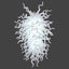Arctic Frost artisan chandelier featuring a dense cascade of pure white hand-blown glass tendrils illuminated from within.
