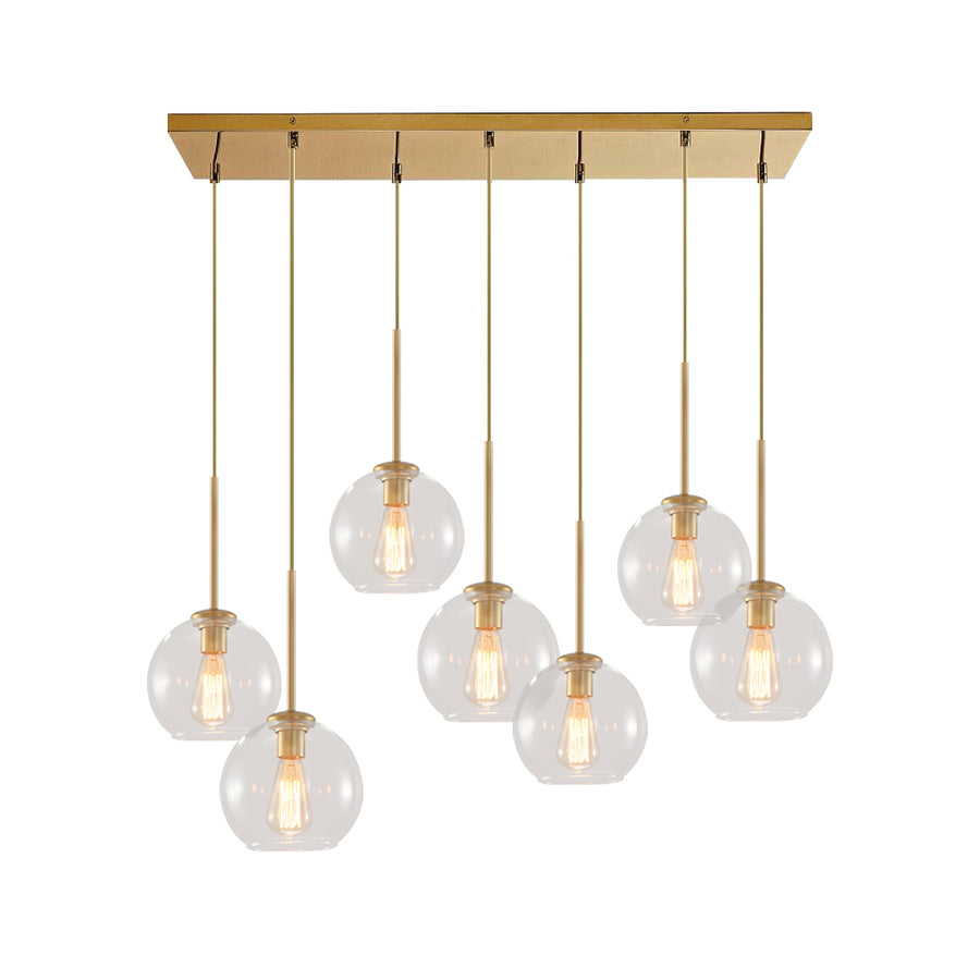Mid Center Glass Hanging Globe Chandelier For Kitchen Island