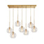 Mid Center Glass Hanging Globe Chandelier For Kitchen Island