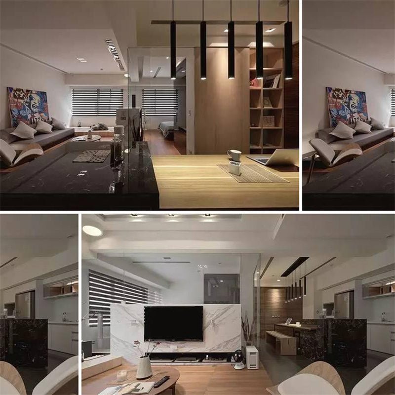 Nordic Long Cylinder Tube Pendant Lights Adjustable Hanging Spot Lights