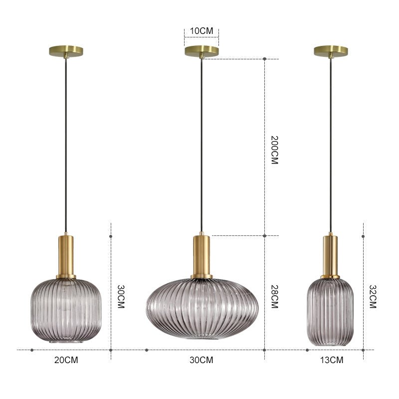 High Quality Pendant Light Rib Textured Glass Perfume Bottle Hanging Light