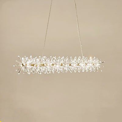 Modern Luxury Crystal Chandelier LED Linear Suspension Lamp For Living Room