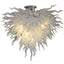 Arctic Flow Artisan Blown Glass Chandelier - Modern White Frosted - BeyPan