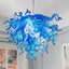 Artisan Blue and White Blown Glass Chandelier - Murano-Inspired - BeyPan