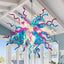 Artisan Hand-Blown Glass Chandelier - Coastal Aqua & Lavender Sculptural Lighting D28" - BeyPan
