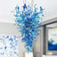 Azure Cascade Blown Glass Chandelier – Chihuly-Inspired Artistic Lighting - BeyPan