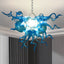 Blown Glass Chandeliers Chihuly Style Blue Color - BeyPan
