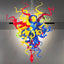 Blown Glass Chandeliers Chihuly Style Blue Red And Yellow - BeyPan