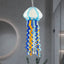 Blue & Orange Murano Glass Jellyfish Pendant - Artistic Wind Chime & Suncatcher - BeyPan