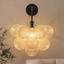 Bubbles Wall Lamp Clear And Ribbed Balls Black Frame And Cord - BeyPan