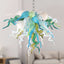 Chihuly Style Tranquil Sea Blown Glass Chandelier – Modern Murano Style Art Glass - BeyPan