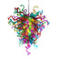 Chromatic Cascade Artisan Blown Glass Chandelier - Multicolors - BeyPan