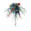 Chromatic Spiral Artisan Glass Chandelier - Vibrant Multi-Color - BeyPan