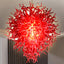 Daring Ruby Red Hand Blown Glass Chandelier - Modern Statement Lighting - BeyPan