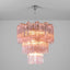 Madeleine Pink Murano-Style Tiered Glass Tube Chandelier - BeyPan