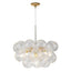 Mid-Century Aria Sphere Cluster Pendant - Modern Hand-Blown Clear Glass Bubble - BeyPan