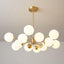 Mid Century Sputnik Chandelier Frosted Opal Glass Balls - BeyPan