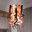 Miniature Designed Murano Style Glass Chandelier White Red And Brown Pendants - BeyPan
