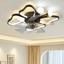 Modern Black Flush Mount Ceiling Fan with Light & Remote - BeyPan