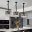 Modern Chandelier Round Black Metal Frame Crystal Pendants - BeyPan