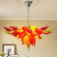 Modern Red Blown Glass Chandelier - Artistic Floral Pendant Light - BeyPan