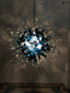 Planet Blast Artisan Blown Glass Chandelier - Deep Blue and Clear - BeyPan