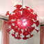 Ruby Red Horn Flower Hand-Blown Glass Chandelier - 34" Artistic Sputnik Starburst - BeyPan