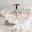 Semi-Flush Bubbles Chandelier Clear Ribbed Texture Glass Balls - BeyPan