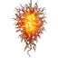 Solar Flare Artisan Blown Glass Chandelier - Modern Orange and White Sunburst - BeyPan