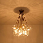 Glam Bouquet Cluster Glass Globe Bubble Chandelier Modern Gold 11-Lights Ceiling Pendant Light Fixture