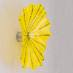 Hand Bowls Glass Yellow Murano Art Glass Wall Decor Plate D12inches