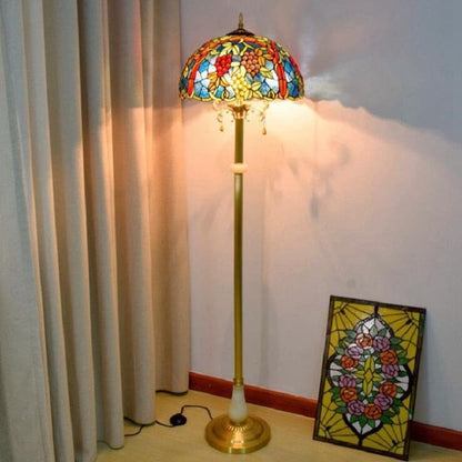 Antique brass floor lamp for traditional living room decor