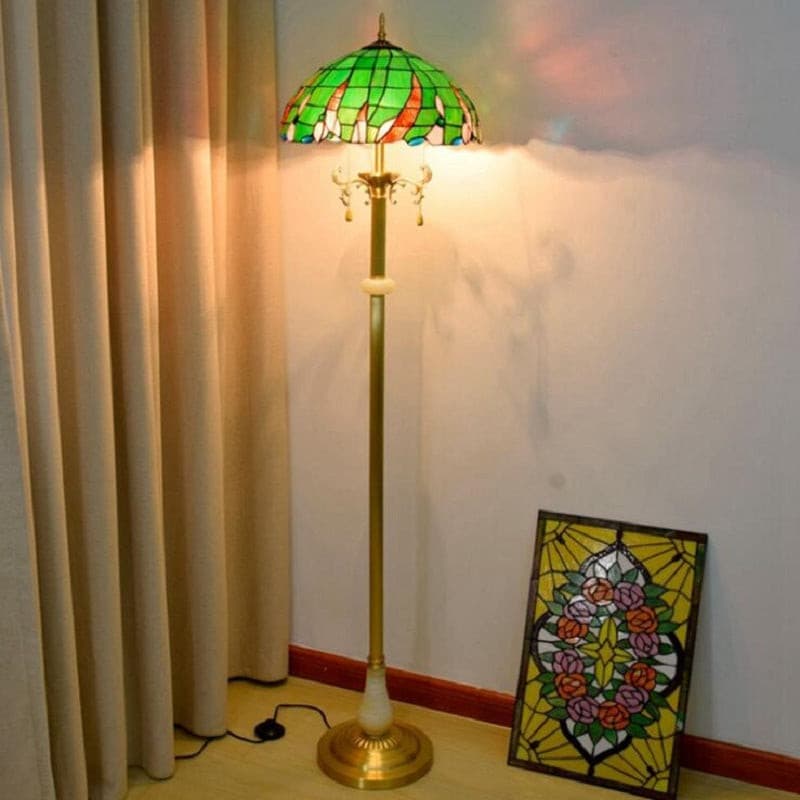Vintage antique brass floor lamp for living room decor