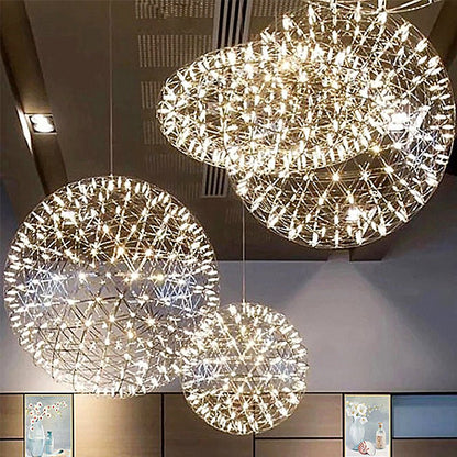 Modern Knob switch LED Sparkle Firework Sphere Hanging Lightings
