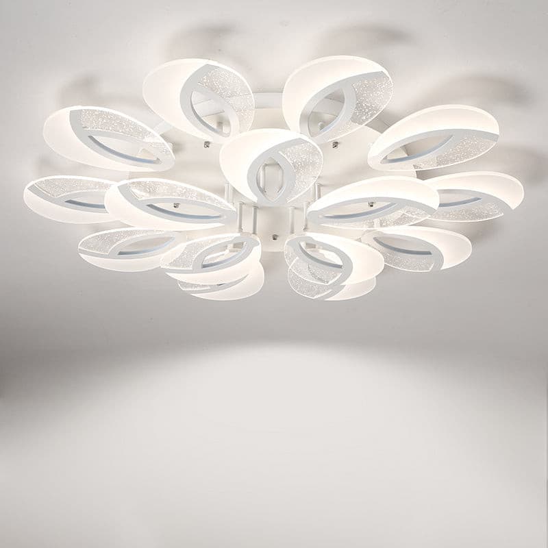Modern Ceiling Light Flush Mount Dimmable Remote Control Flower Floral-Longree