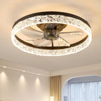 20 in. Indoor Black Ceiling Fans with Lights and Remote, 6CCT Dimmable Low Profile Ceiling Fan with Light