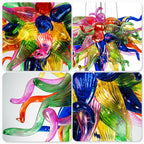 Chihly Style Vibrant Multi Colors Hand Blown Glass Chandelier Art Glass Pendant Hanging Light