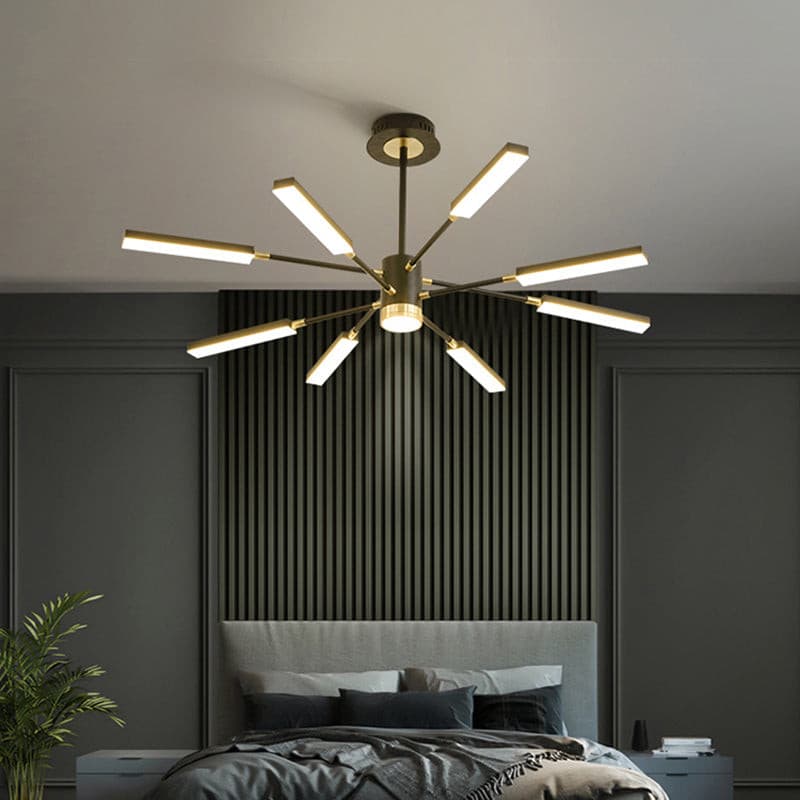 Postmodern light luxury living room chandelier Nordic minimalist bedroom den villa chandelier European-style bar chandelier for bedroom