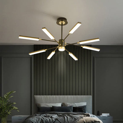 Postmodern light luxury living room chandelier Nordic minimalist bedroom den villa chandelier European-style bar chandelier for bedroom
