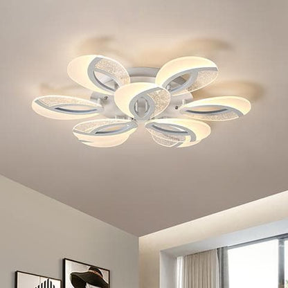 Modern Ceiling Light Flush Mount Dimmable Remote Control Flower Floral-Longree