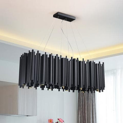 Modern Chandelier Black Stainless Steel Living Room Dining Room-Longree