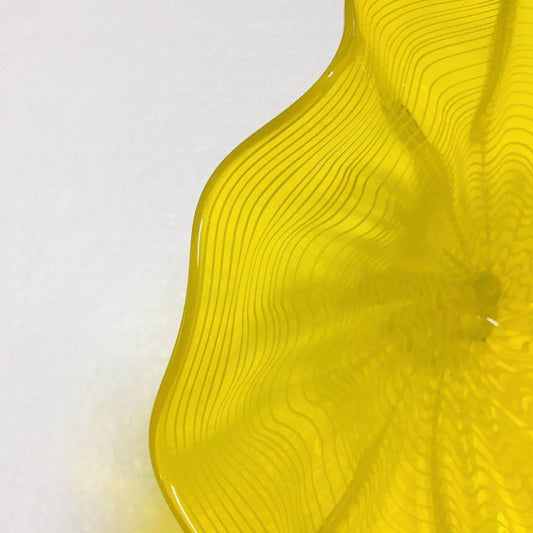 Hand Blown Murano Glass Wall Plates Yellow Color D12Inches