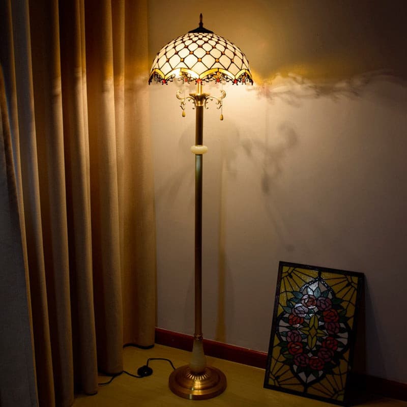 Floor Lamp Tiffany Style Stained Glass Lamp Shade Living Room Decor