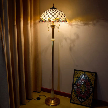 Floor Lamp Tiffany Style Stained Glass Lamp Shade Living Room Decor