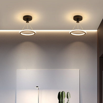 Modern Ceiling Light Round LED In Circle Flush Mount Remote Control For Living Room
