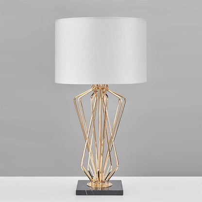 Table Lamps Black Marble Base Golden Frame Bedroom Bedside OEM
