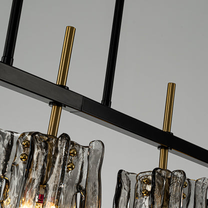 Modern Tucana 5-Light Kitchen Island Glass Pendant Light Black Echonalyri Dining Chandeliers Brushed Nicke Hanging lamp